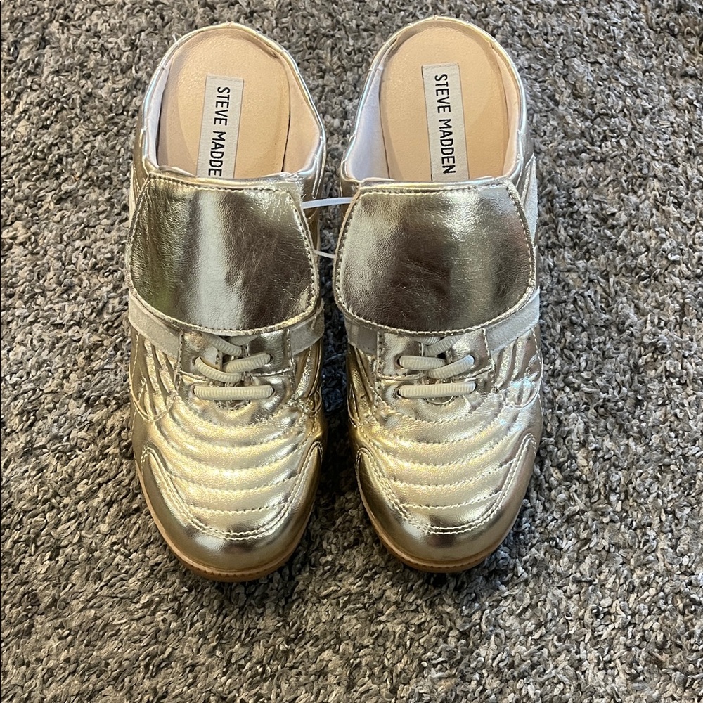 Steve Madden Metallic Gold Slip-On Clog Sneakers